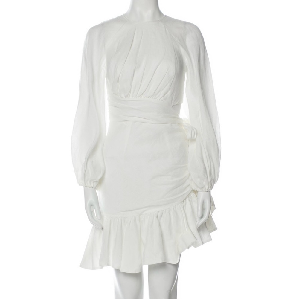 Zimmermann A-Line mini white long sleeve Dress